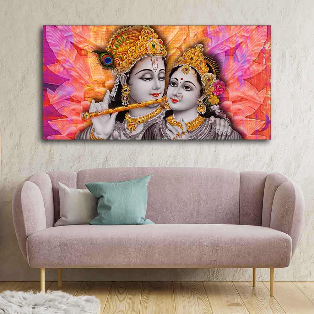 Divine Radha Krishna Canvas Wall Painting