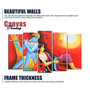 Divine Radha Krishna Premium Wall Painting Set of Five