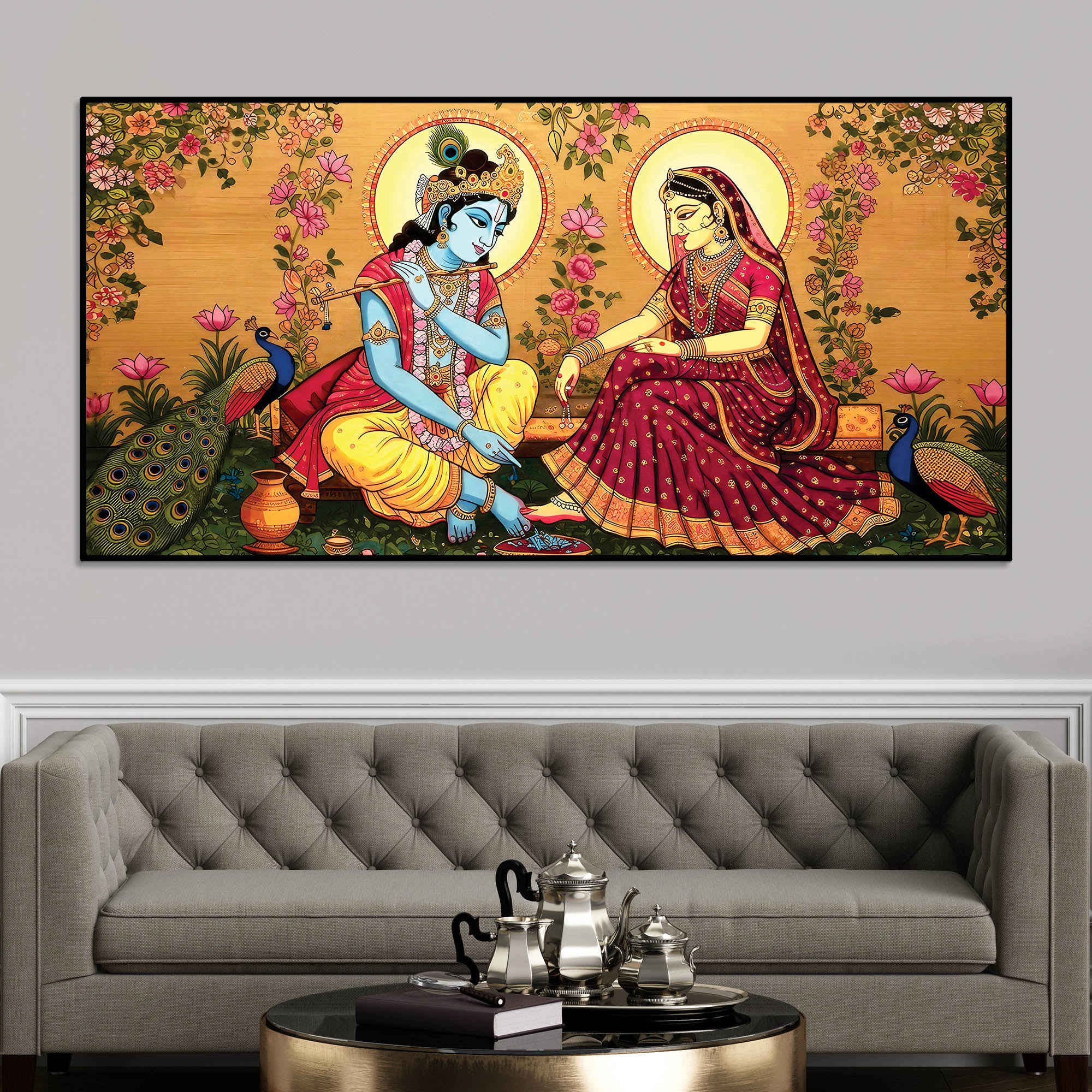 Divine Radha Krishna Religious Canvas Wall Painting