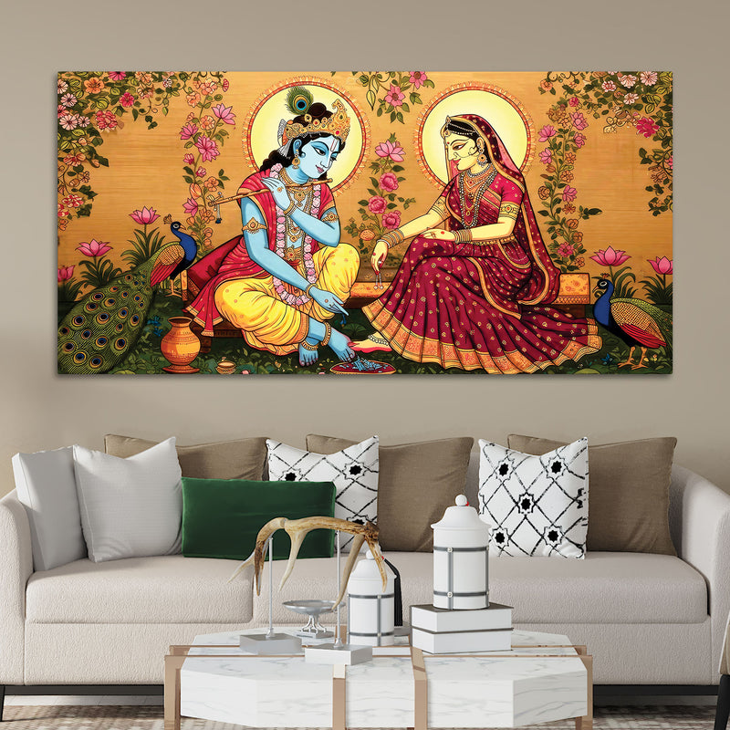 Divine Radha Krishna Religious Canvas Wall Painting