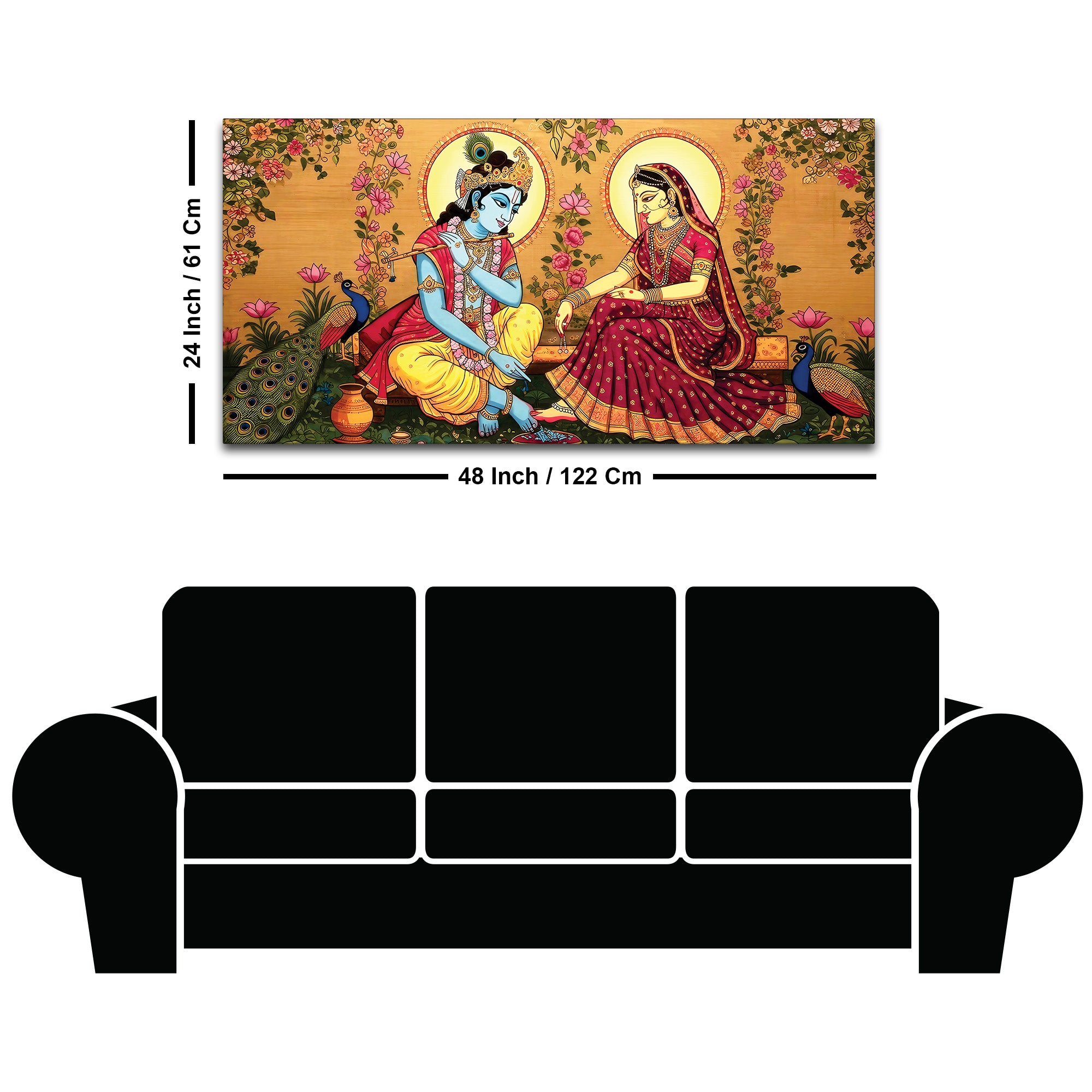 Divine Radha Krishna Religious Canvas Wall Painting