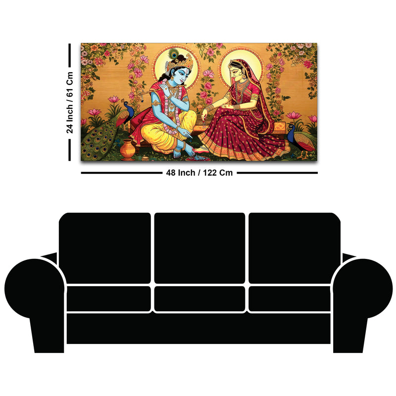 Divine Radha Krishna Religious Canvas Wall Painting