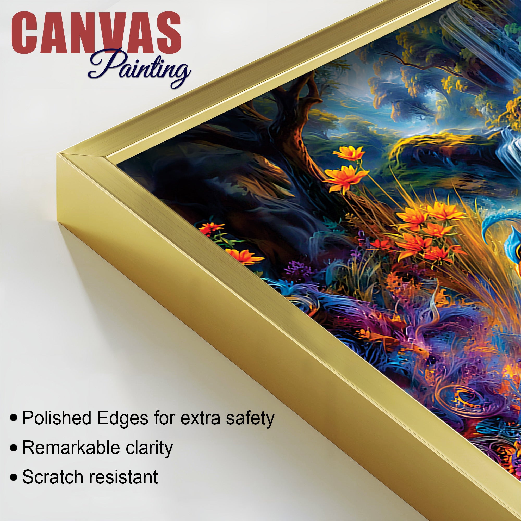 Divine Radha Krishna Scenic Canvas Wall Painting