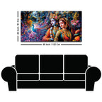 Divine Radha Krishna Scenic Canvas Wall Painting
