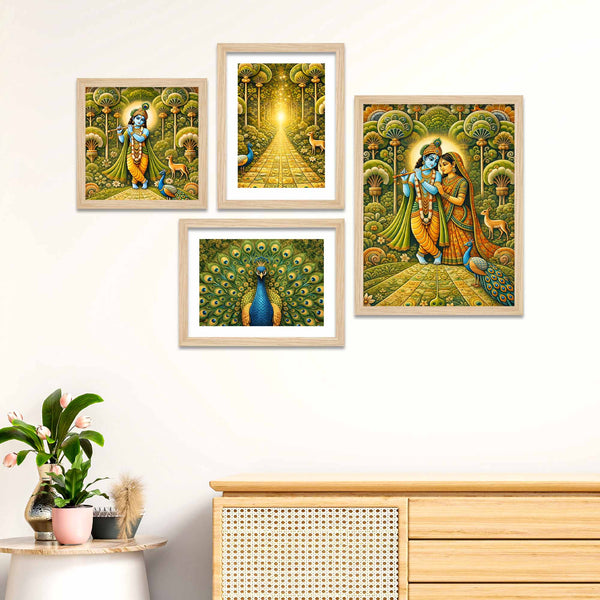 divine-radha-krishna-wall-frame-set-of-four-for-home