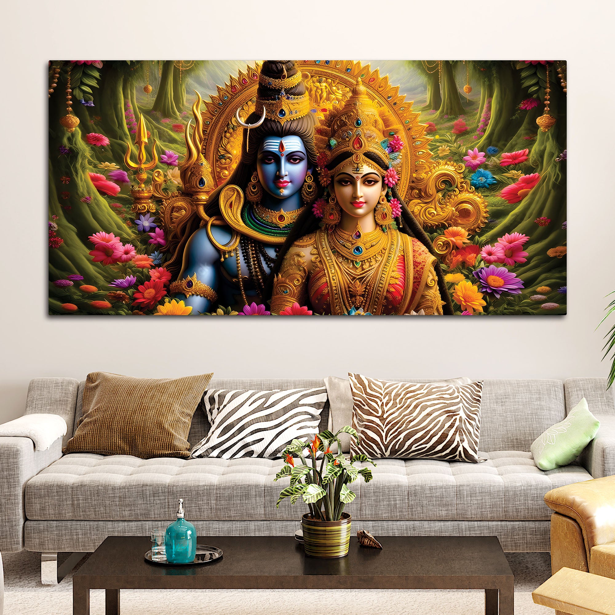 Divine Shiva Canvas Painting for Positive Energy Home Decor