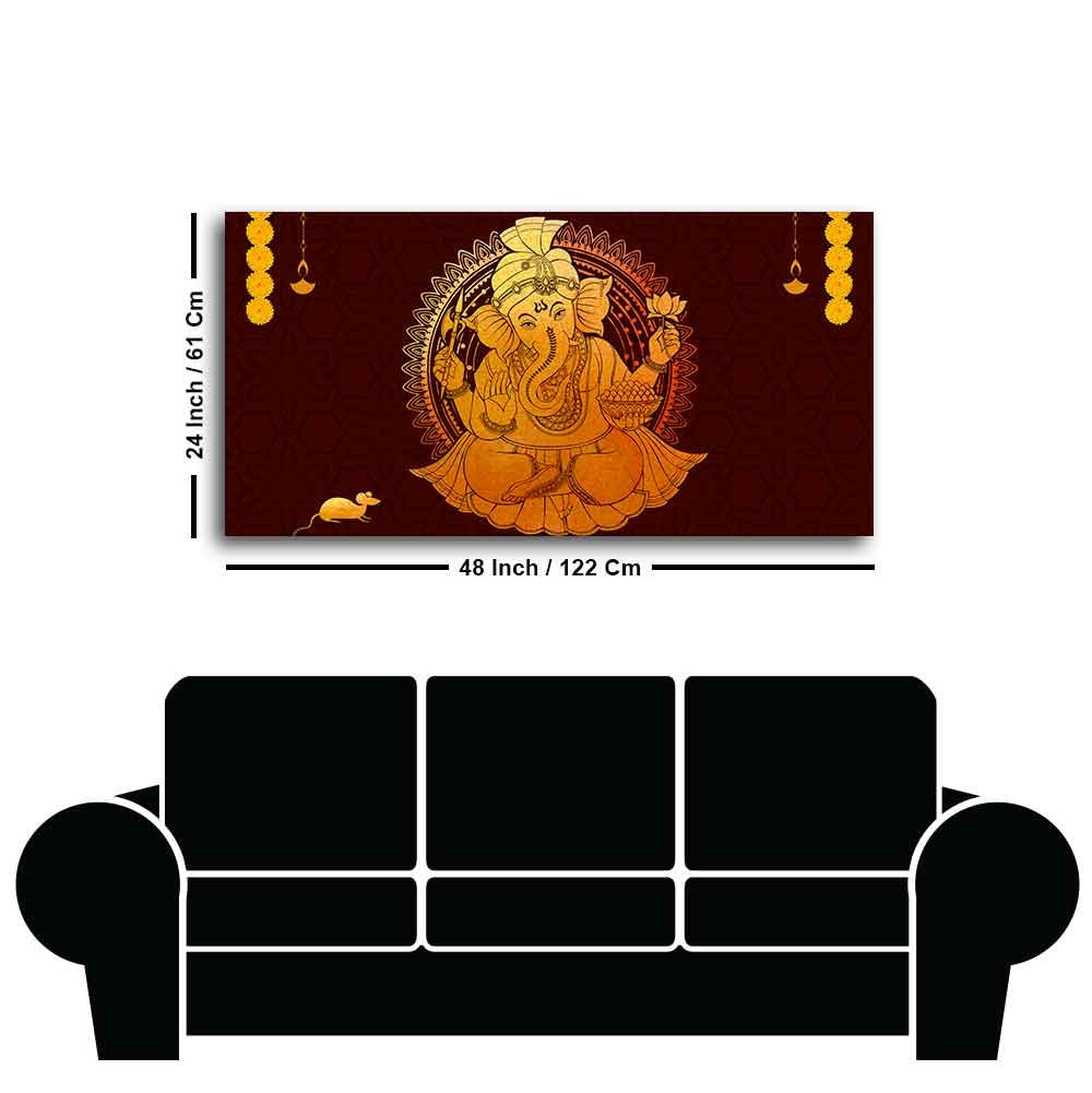 Divine Shree Ganesh Canvas Wall Painting