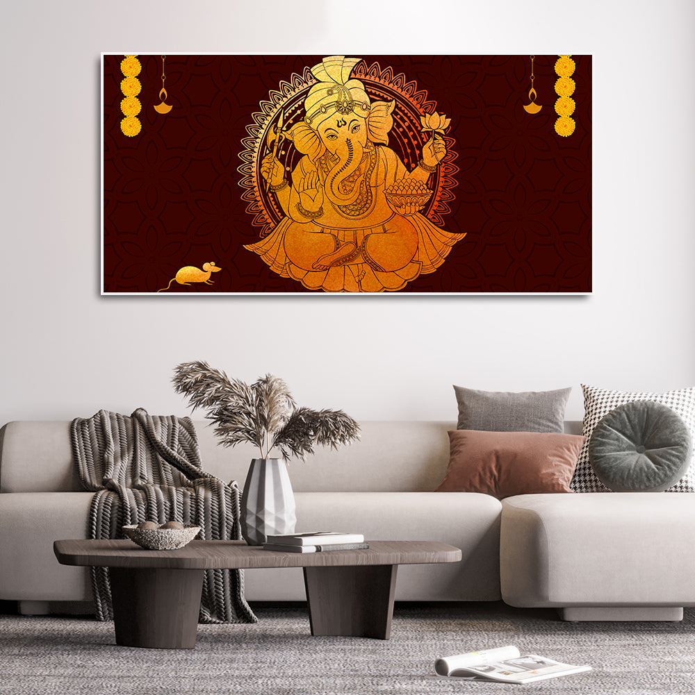 Divine Shree Ganesh Canvas Wall Painting