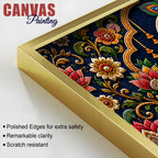 Divine Shree Radha Krishna Embroidered Tanjore Style 3D Canvas Wall Painting