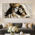 Divine Shree Radha Krishna Eternal Bond 3D Canvas Wall Painting