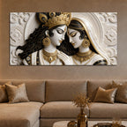 Divine Shree Radha Krishna Eternal Bond 3D Canvas Wall Painting
