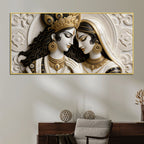 Divine Shree Radha Krishna Eternal Bond 3D Canvas Wall Painting
