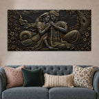 Divine Shree Radha Krishna Eternal Bond Metallic Look 3D Canvas Wall Painting