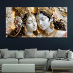 Divine Shree Radha Krishna Eternal Love 3D Canvas Wall Painting