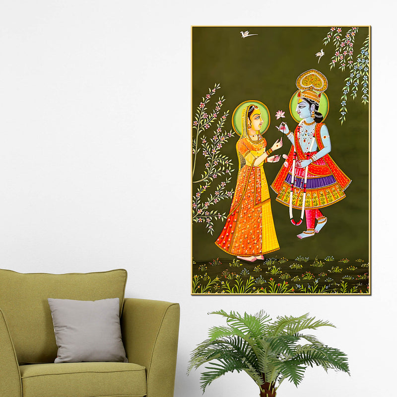 Divine Shree Radha Krishna Eternal Love Canvas Wall Painting