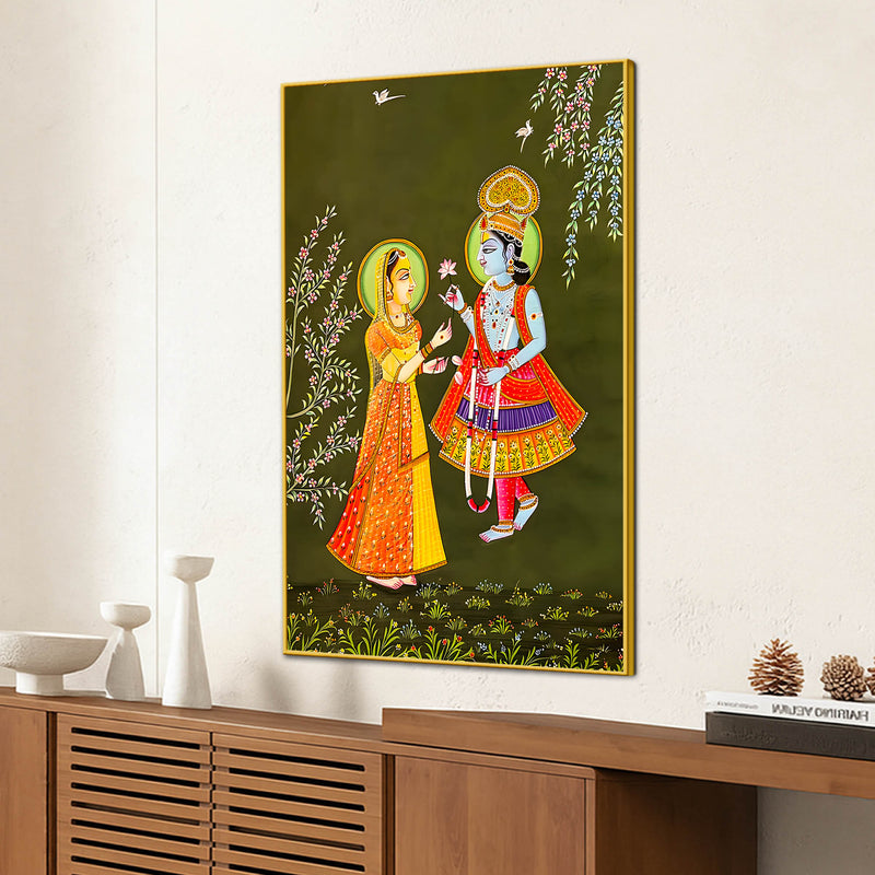Divine Shree Radha Krishna Eternal Love Canvas Wall Painting