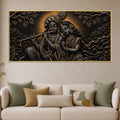 Divine Shree Radha Krishna Eternal Melody Metallic Look 3D Canvas Wall Painting