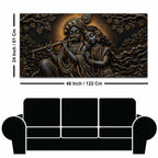 Divine Shree Radha Krishna Eternal Melody Metallic Look 3D Canvas Wall Painting