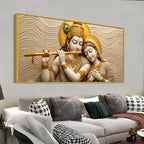 Divine Shree Radha Krishna Harmony 3D Canvas Wall Painting