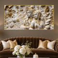 Divine Shree Radha Krishna in Floral Paradise 3D Canvas Wall Painting