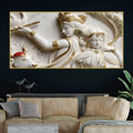 Divine Shree Radha Krishna Marble Relief 3D Canvas Wall Painting