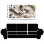 Divine Shree Radha Krishna Marble Relief 3D Effect Canvas Wall Painting