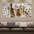 Divine Shree Radha Krishna Ras Leela 3D Canvas Wall Painting