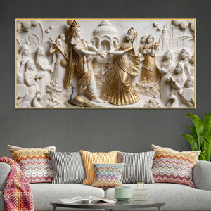 Divine Shree Radha Krishna Ras Leela 3D Canvas Wall Painting