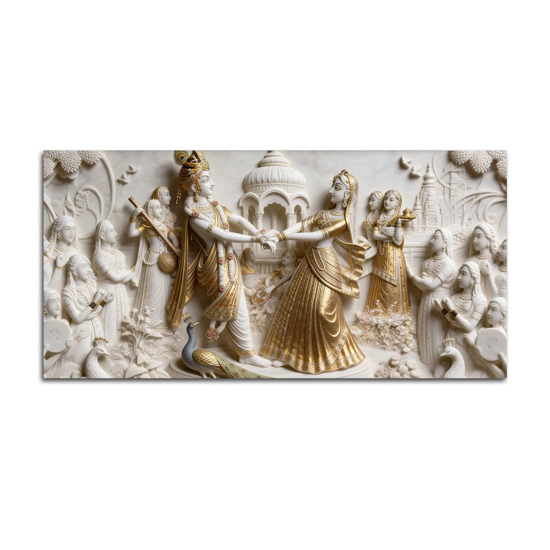 Divine Shree Radha Krishna Ras Leela 3D Canvas Wall Painting