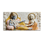 Divine Shree Radha Krishna Royal Blessings 3D Canvas Wall Painting