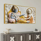 Divine Shree Radha Krishna Royal Blessings 3D Canvas Wall Painting