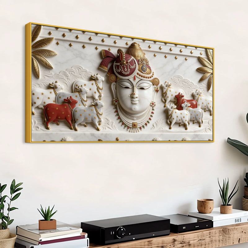 Divine Shreenathji 3D Canvas Wall Painting