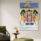 Divine Shreenathji Krishna Pichwai Canvas Wall Painting