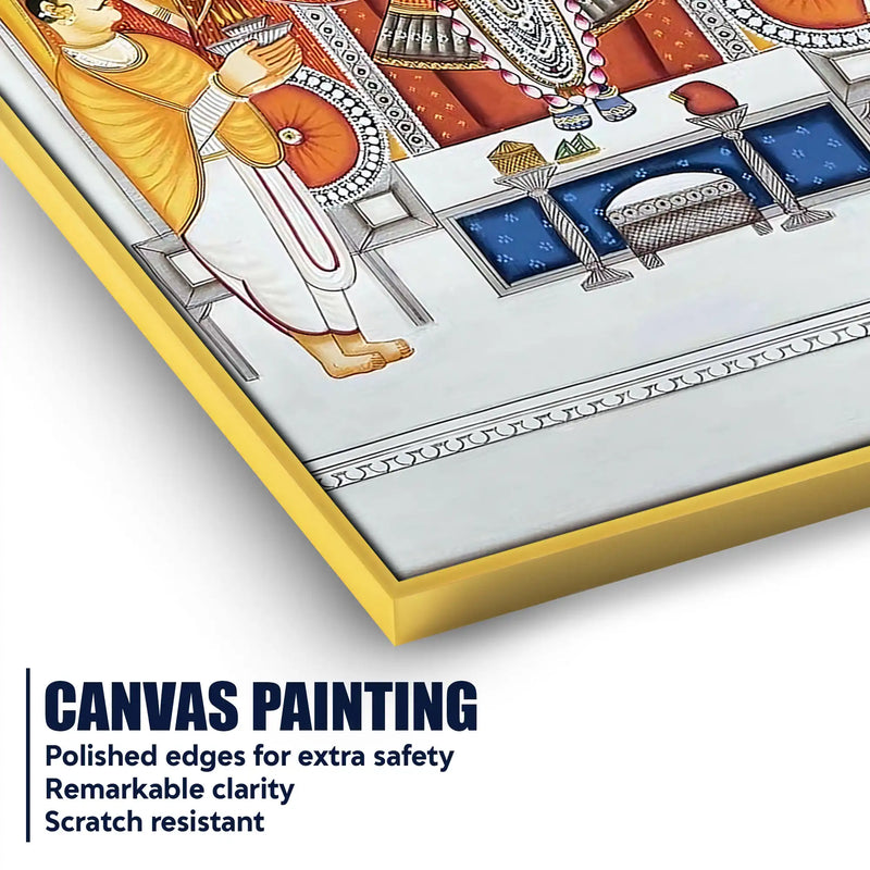 Divine Shreenathji Krishna Pichwai Canvas Wall Painting