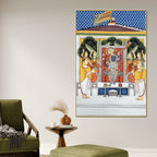 Divine Shreenathji Krishna Pichwai Canvas Wall Painting