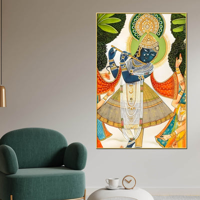 divine-shreenathji-playing-flute-pichwai-style-canvas-wall-painting