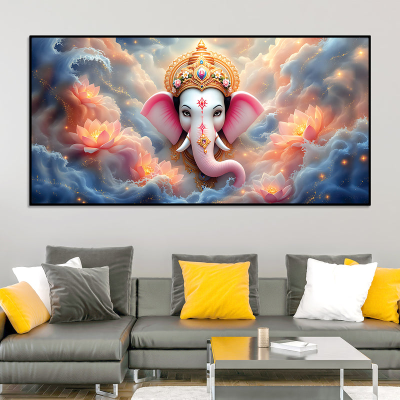 divine-shri-ganesha-in-celestial-clouds-pink-lotus-marvellous-canvas