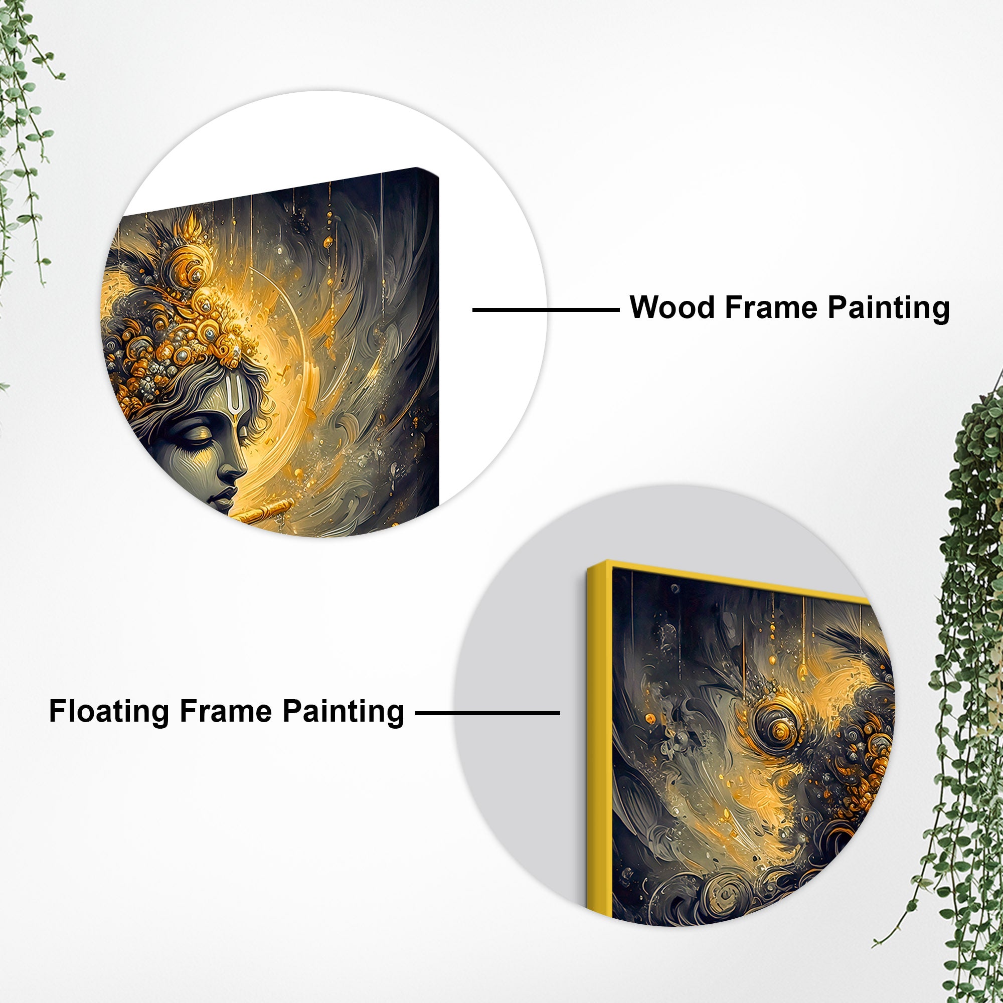 Divine Shri Krishna Playing Flute Canvas Wall Painting