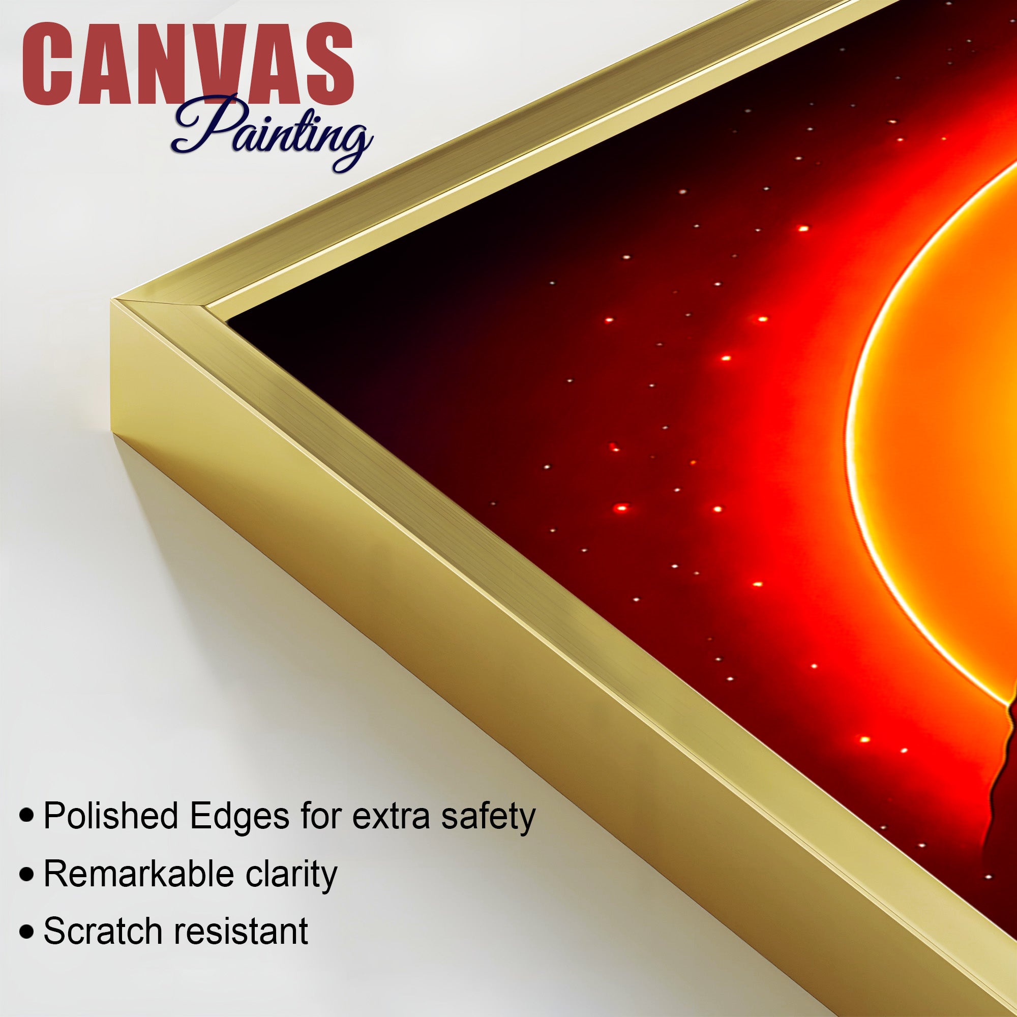 Divine Shri Radha Krishna Sunset Silhouette Wall Painting for Home Interior – Modern Devotional Canvas Wall Art