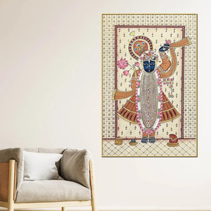 Divine Shrinath Ji Devotional Canvas Wall Painting for Home & Temple