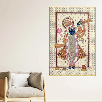 Divine Shrinath Ji Devotional Canvas Wall Painting for Home & Temple