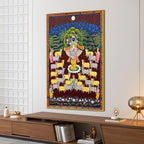 Divine Shrinath Ji Govardhan Leela Pichwai Canvas Wall Painting