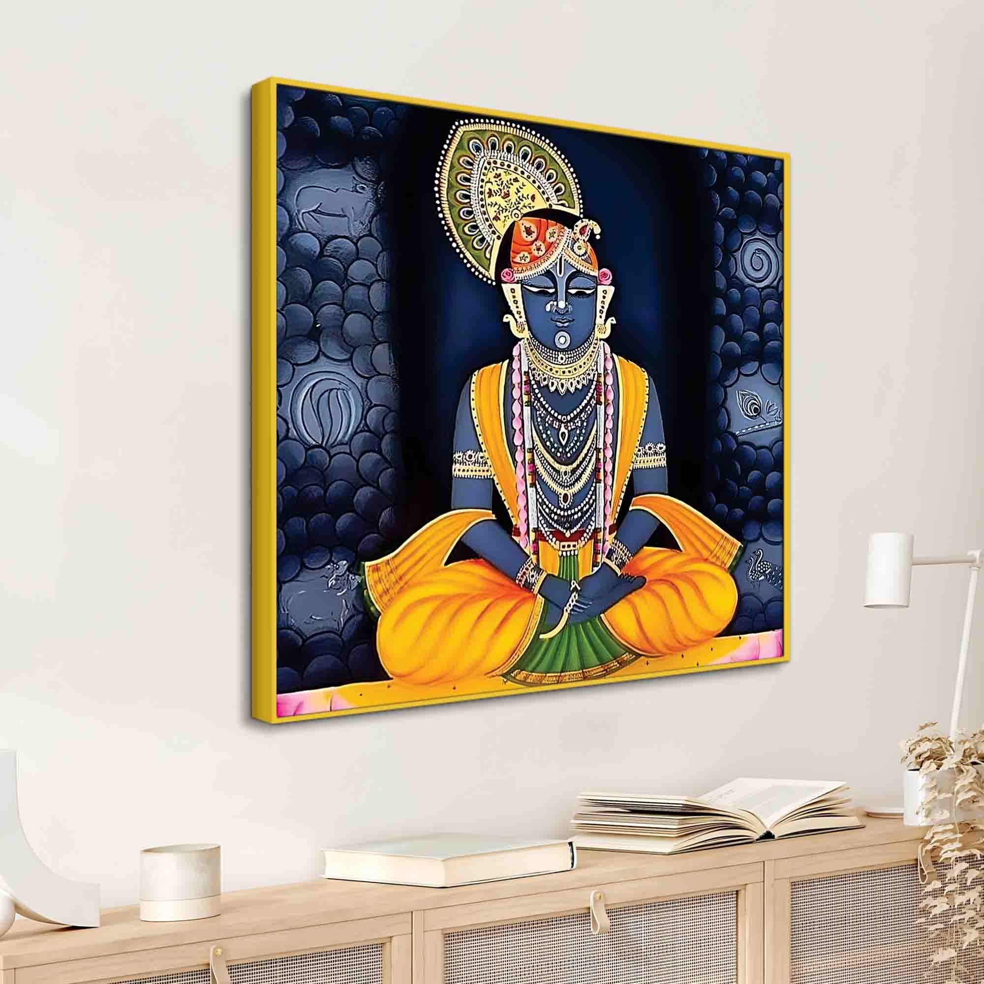 Divine Shrinath Ji Pichwai Style Spiritual Art Wall Painting