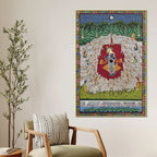 Divine Shrinath Ji Surrounded by Sacred Cows Nathdwara Pichwai Canvas Painting