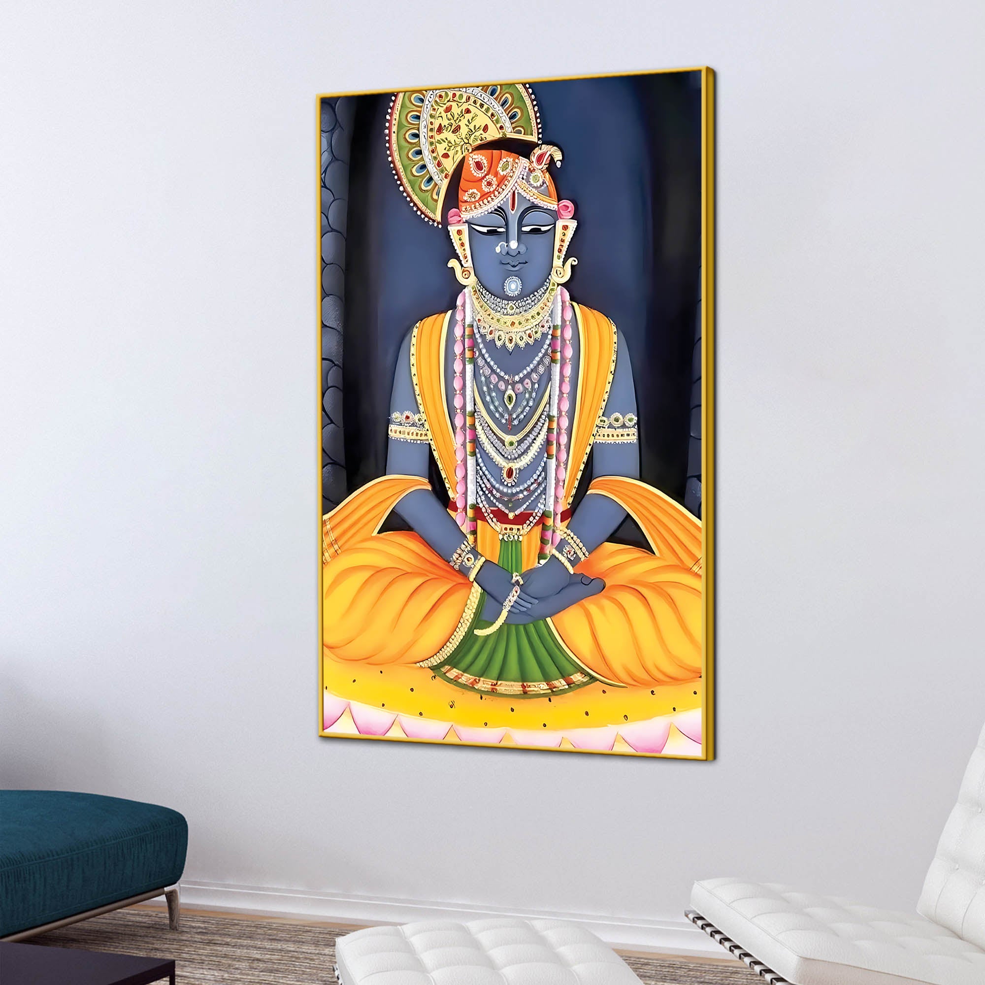 Divine Shrinathji Inspired Canvas Wall Art | Traditional Pichwai Painting