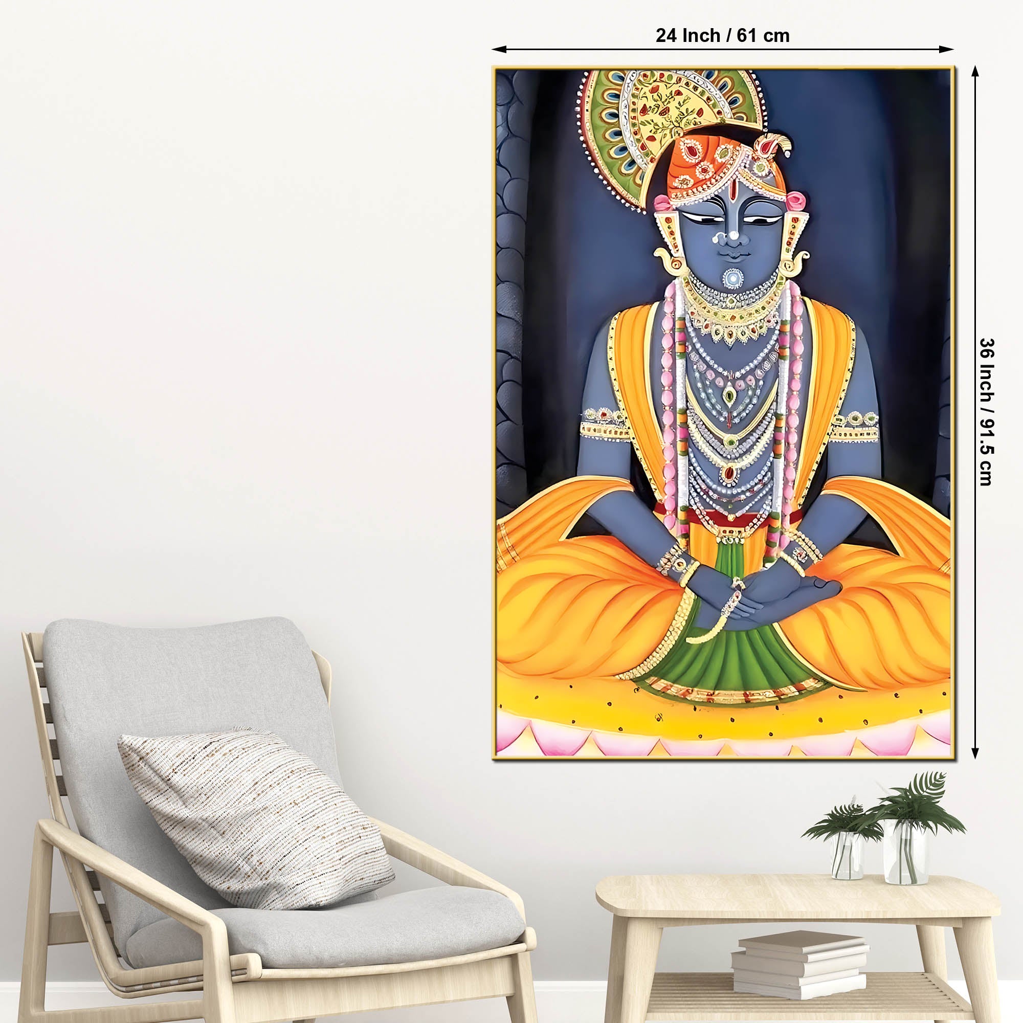Divine Shrinathji Inspired Canvas Wall Art | Traditional Pichwai Painting