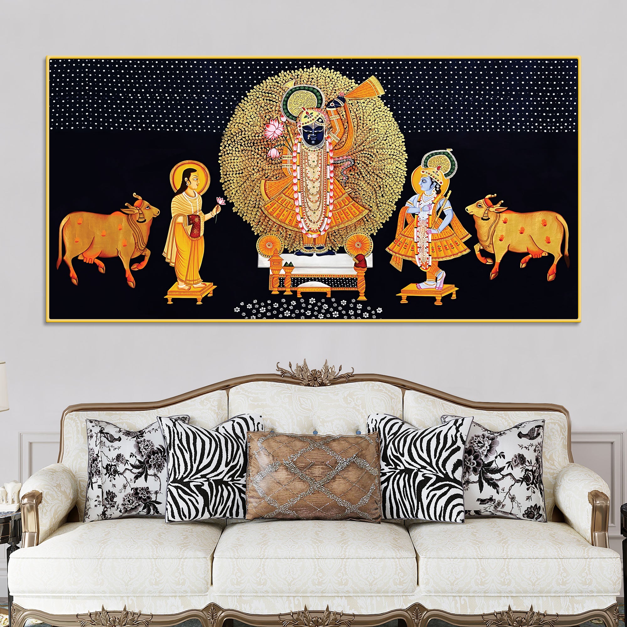 Divine Shrinathji Pichwai Art Canvas wall Painting