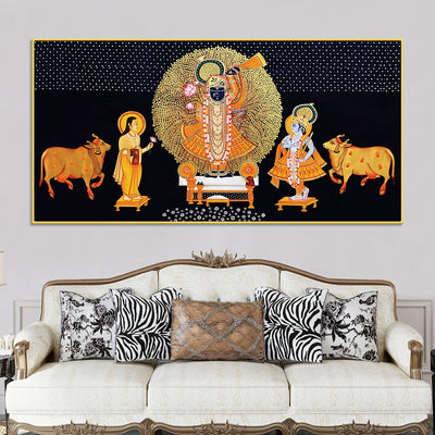 Divine Shrinathji Pichwai Art Canvas wall Painting