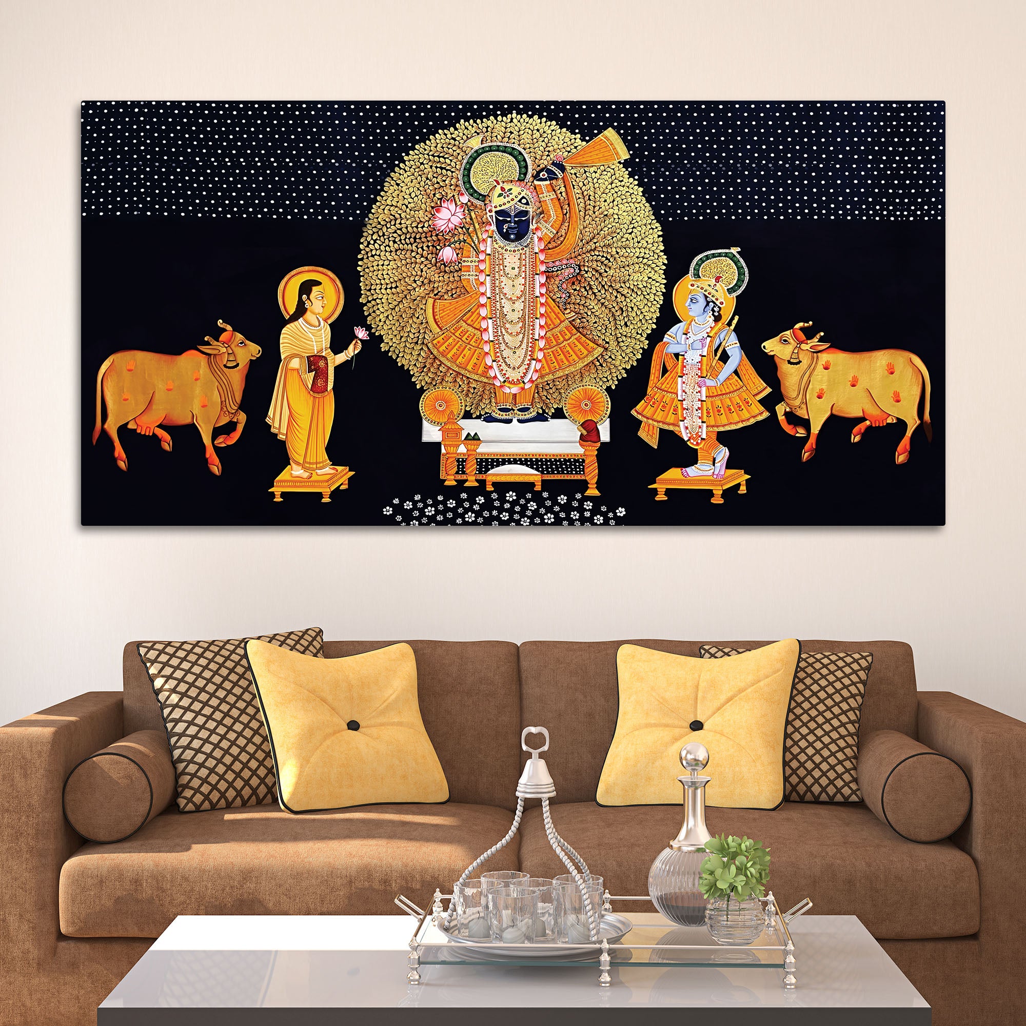 Divine Shrinathji Pichwai Art Canvas wall Painting