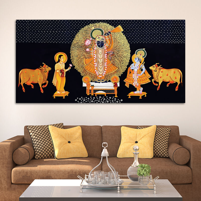 Divine Shrinathji Pichwai Art Canvas wall Painting